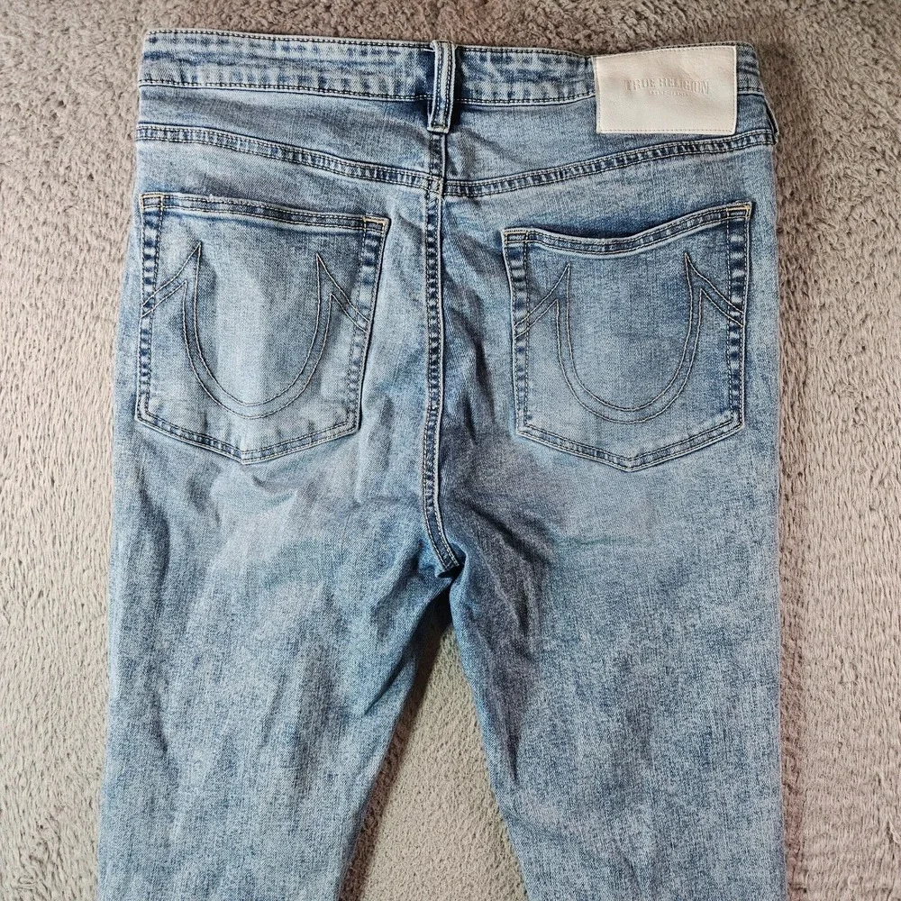 True Religion‎ Jeans Men 33 x 29 Halle High Rise Super Skinny Raw Hem Distressed